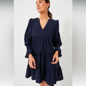 POMANDER PLACE Navy Swiss Dot Kenzo Dress NWT